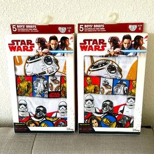 🆕 (2 Packs) Disney Star Wars Boys Brief Underwear 5 Pack Size 6